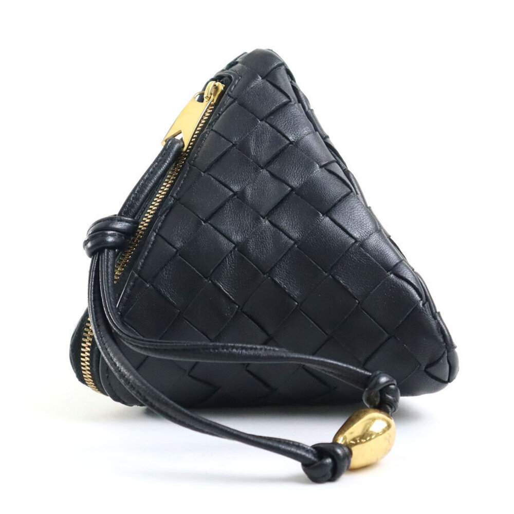 Bottega Veneta Pouch Clutch Intrecciato leather black